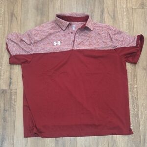 Under Armour Men's Two-Tone Maroon Polo Shirt